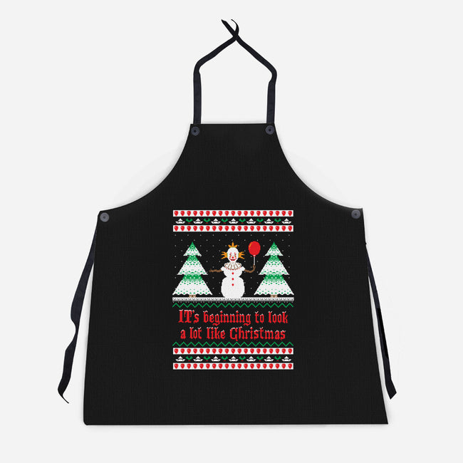 ITs Beginning to Look a Lot Like Christmas-unisex kitchen apron-SevenHundred