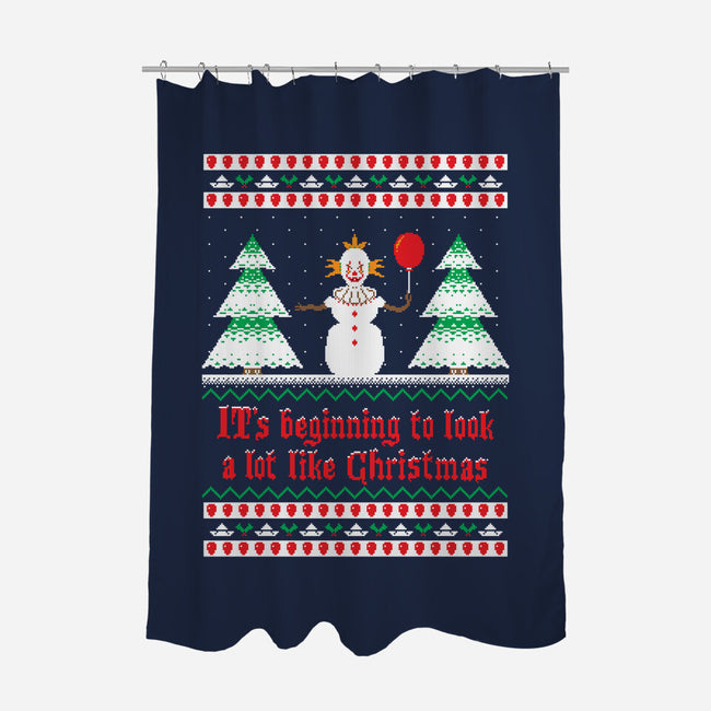 ITs Beginning to Look a Lot Like Christmas-none polyester shower curtain-SevenHundred