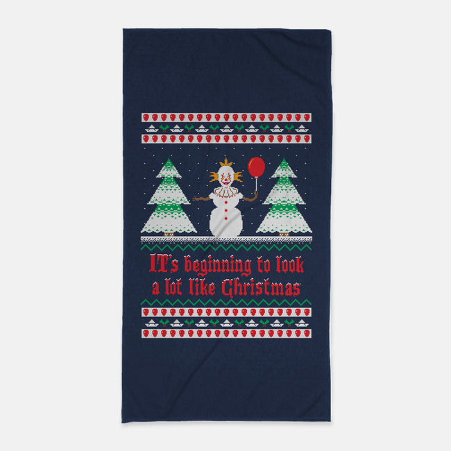 ITs Beginning to Look a Lot Like Christmas-none beach towel-SevenHundred
