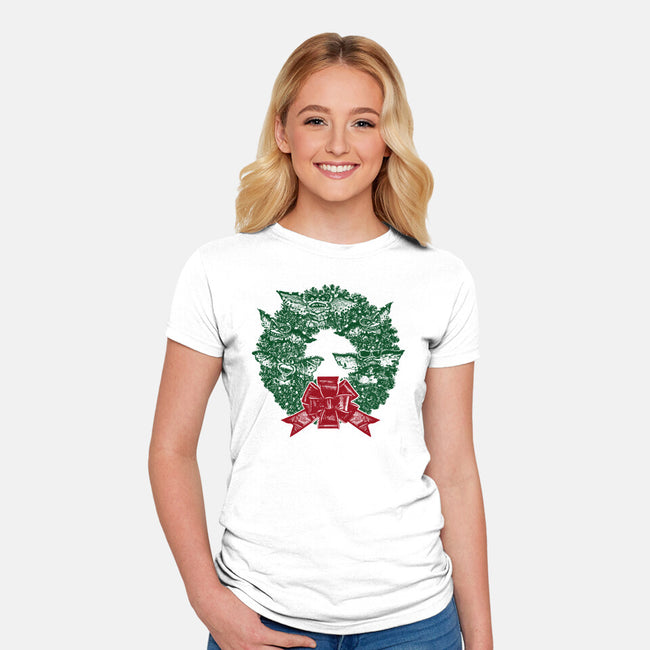 It's Beginning To Look A Lot Like Gremlins-womens fitted tee-QFSChris