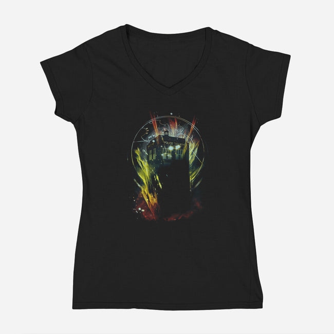 It's Bigger On The Inside-womens v-neck tee-kharmazero