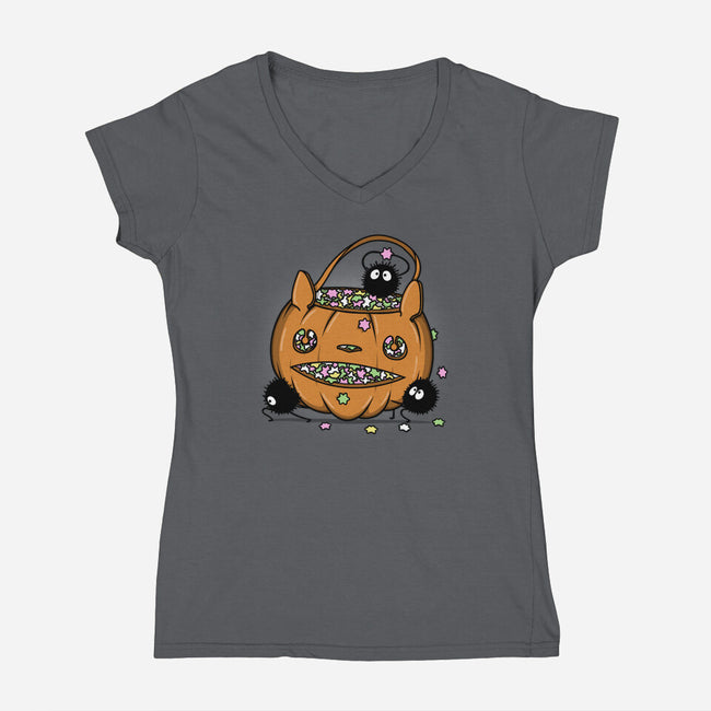 Hallowatari!-womens v-neck tee-Raffiti