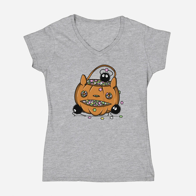Hallowatari!-womens v-neck tee-Raffiti