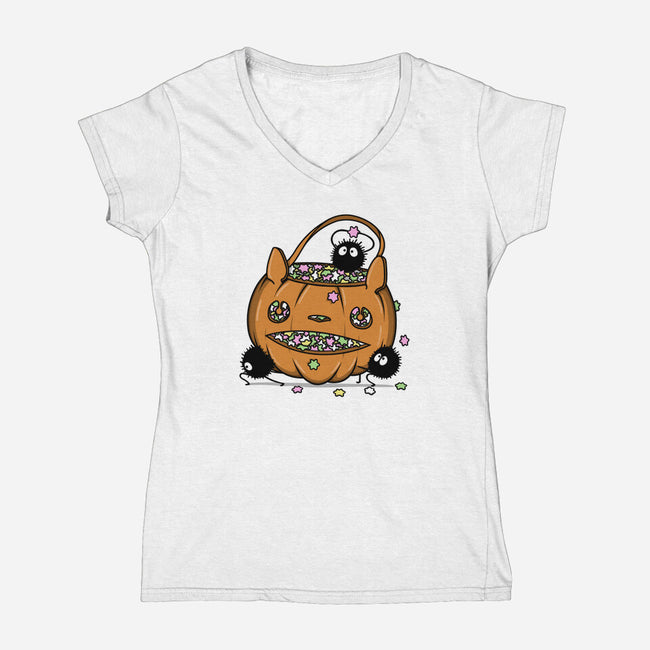 Hallowatari!-womens v-neck tee-Raffiti