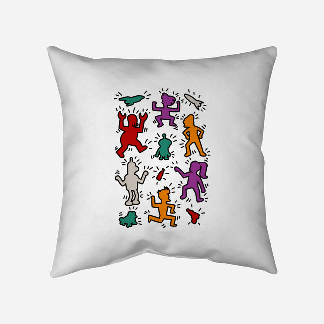 Haring Future-none removable cover w insert throw pillow-ducfrench
