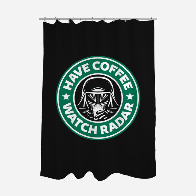 Have Coffee, Watch Radar-none polyester shower curtain-adho1982