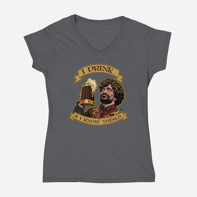 He Drinks-womens v-neck tee-dandstrbo