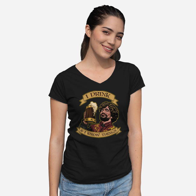He Drinks-womens v-neck tee-dandstrbo