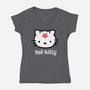 Hell Kitty-womens v-neck tee-spike00