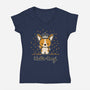 Hello Corgi-womens v-neck tee-CorinnaSchlachter
