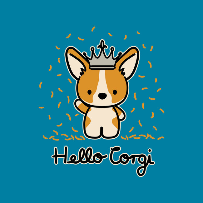 Hello Corgi-none removable cover w insert throw pillow-CorinnaSchlachter