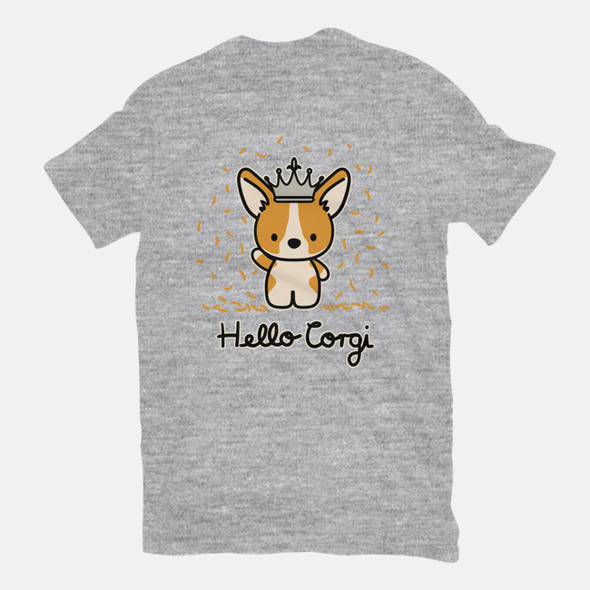 Hello Corgi-womens basic tee-CorinnaSchlachter