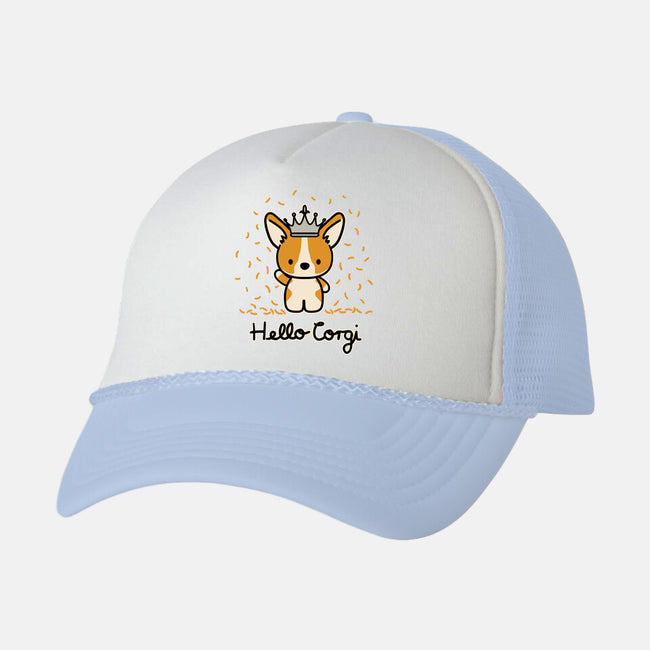 Hello Corgi-unisex trucker hat-CorinnaSchlachter