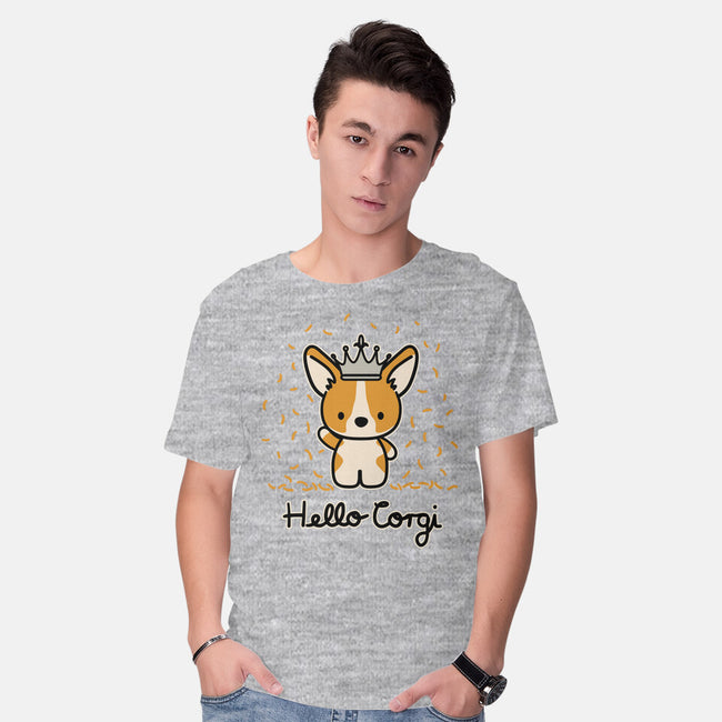 Hello Corgi-mens basic tee-CorinnaSchlachter