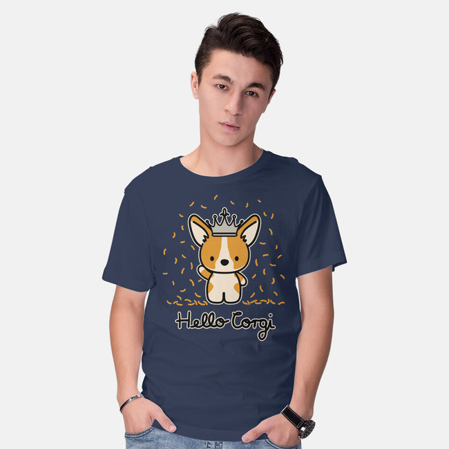 Hello Corgi-mens basic tee-CorinnaSchlachter