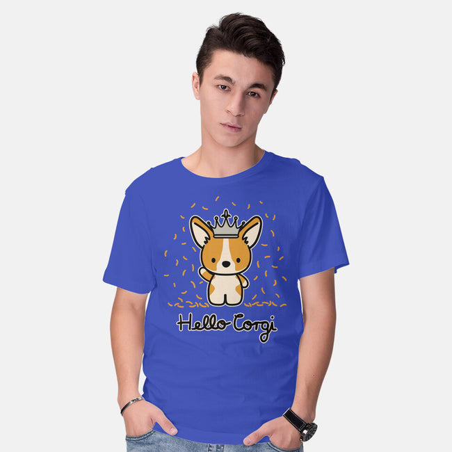 Hello Corgi-mens basic tee-CorinnaSchlachter