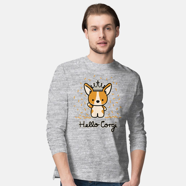 Hello Corgi-mens long sleeved tee-CorinnaSchlachter