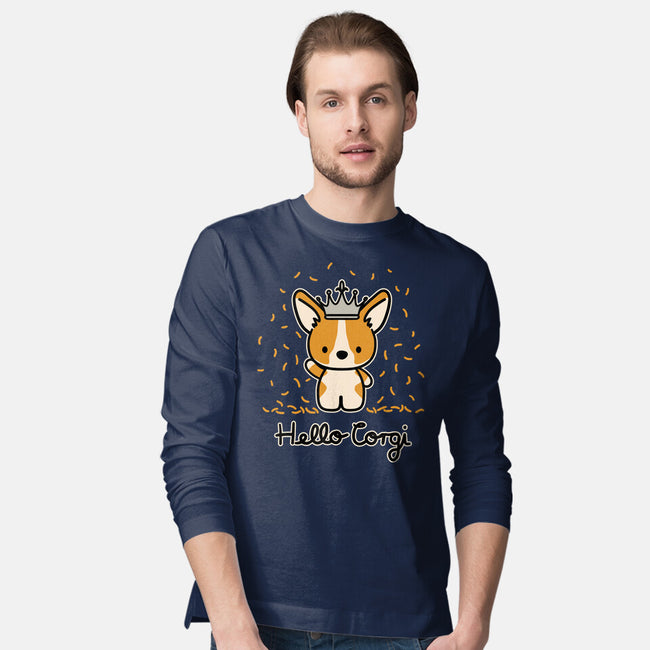 Hello Corgi-mens long sleeved tee-CorinnaSchlachter