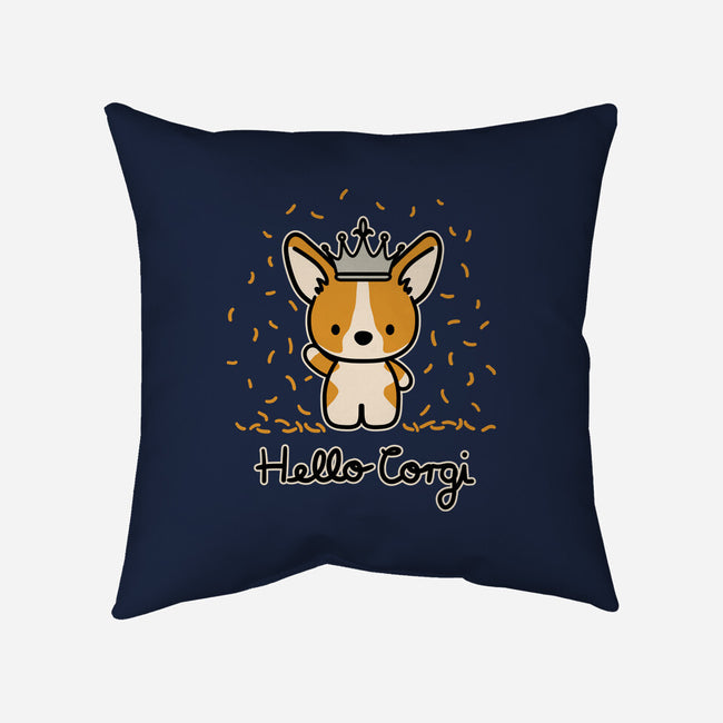 Hello Corgi-none removable cover w insert throw pillow-CorinnaSchlachter