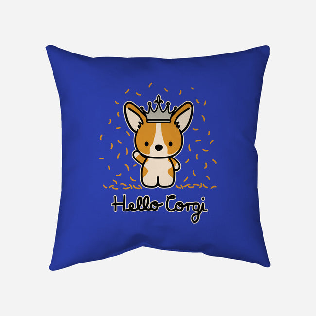 Hello Corgi-none removable cover w insert throw pillow-CorinnaSchlachter