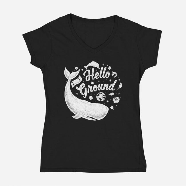 Hello Ground-womens v-neck tee-LiRoVi