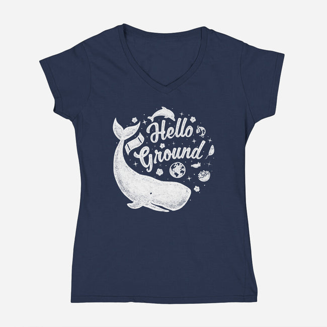 Hello Ground-womens v-neck tee-LiRoVi