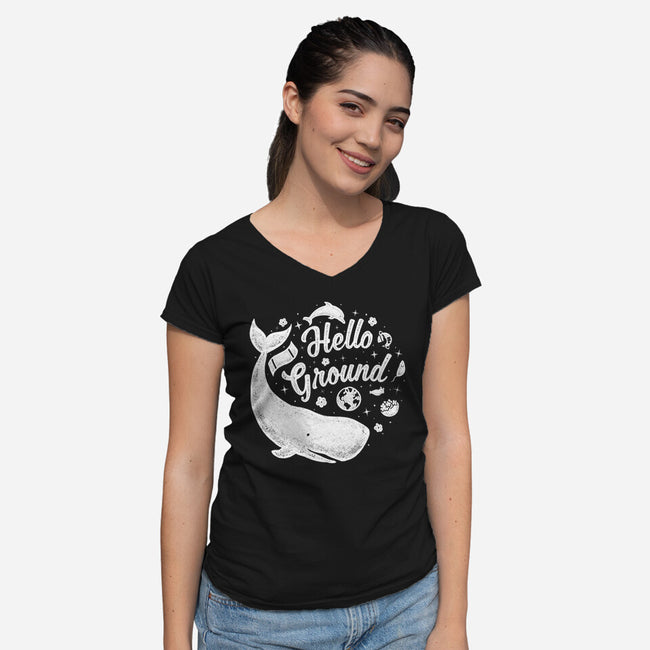 Hello Ground-womens v-neck tee-LiRoVi