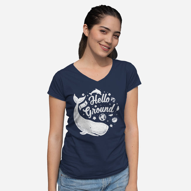 Hello Ground-womens v-neck tee-LiRoVi