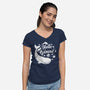 Hello Ground-womens v-neck tee-LiRoVi
