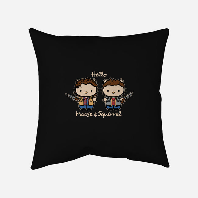 Hello Moose & Squirrel-none removable cover w insert throw pillow-Matt Parsons