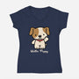 Hello Puppy-womens v-neck tee-troeks