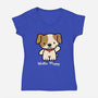 Hello Puppy-womens v-neck tee-troeks