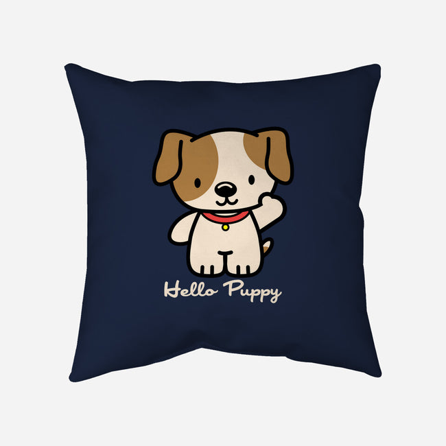 Hello Puppy-none non-removable cover w insert throw pillow-troeks
