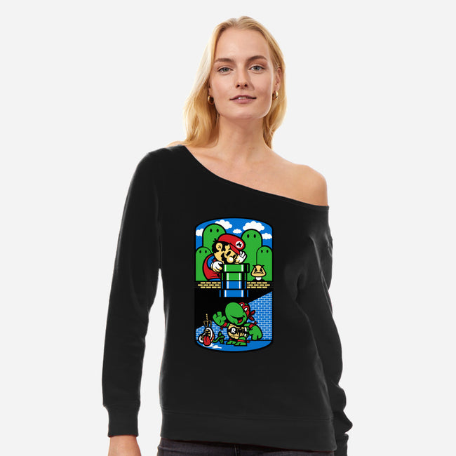 Help a Brother Out-womens off shoulder sweatshirt-harebrained