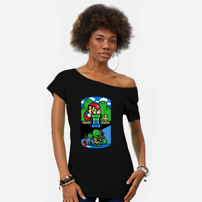 Help a Brother Out-womens off shoulder tee-harebrained