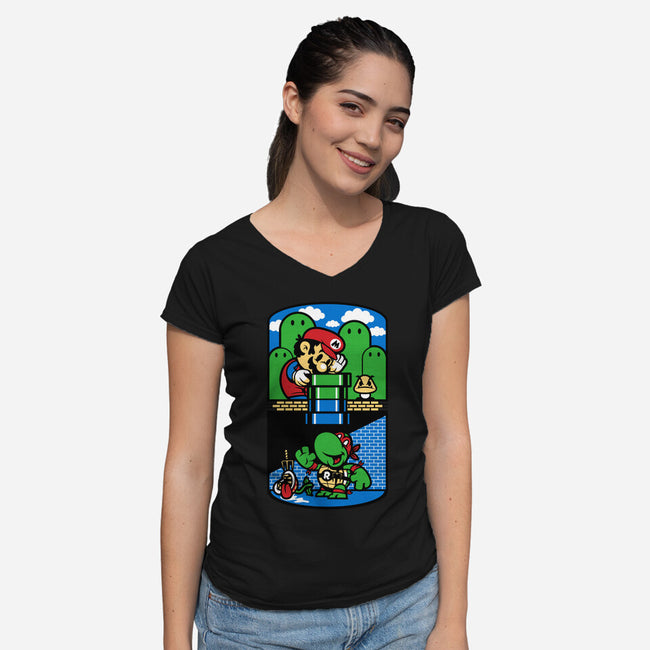 Help a Brother Out-womens v-neck tee-harebrained