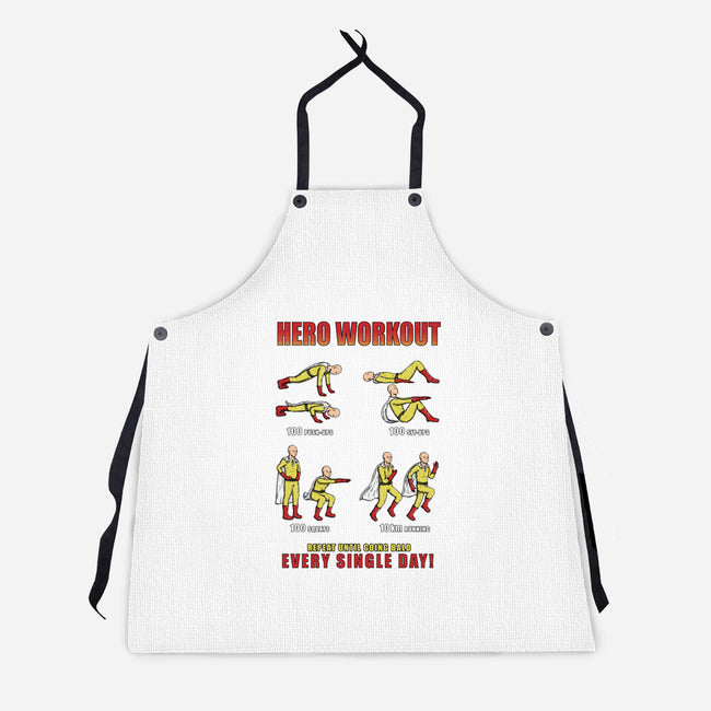 Hero Workout-unisex kitchen apron-Firebrander