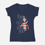 Hiding in the Dark-womens v-neck tee-DoOomcat