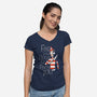 Hiding in the Dark-womens v-neck tee-DoOomcat