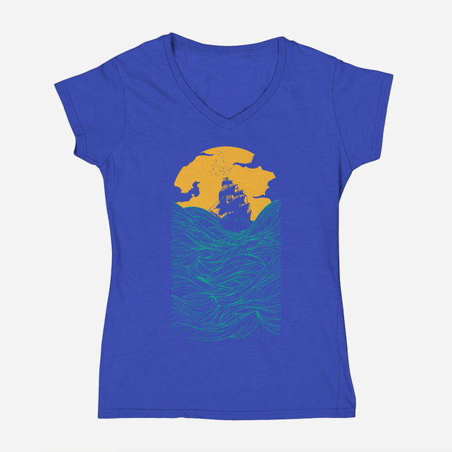 High Seas-womens v-neck tee-sebasebi