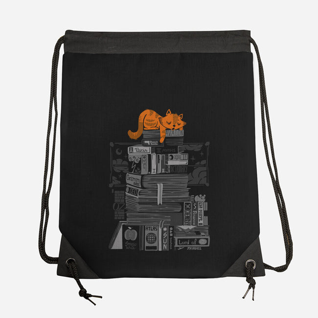 Hoard of Books-none drawstring bag-tobefonseca