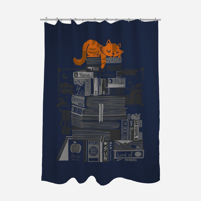 Hoard of Books-none polyester shower curtain-tobefonseca