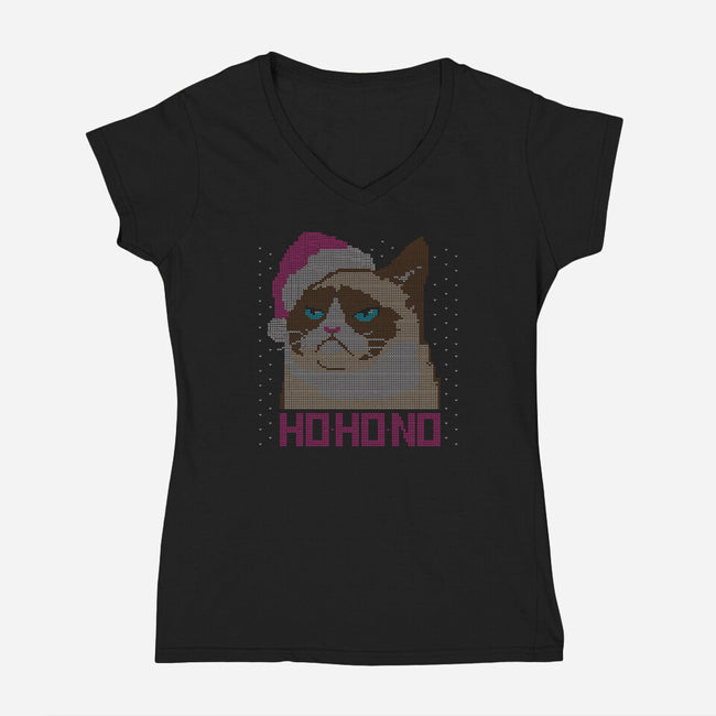 Ho-Ho-No-womens v-neck tee-aflagg
