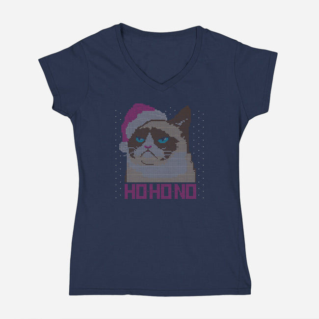 Ho-Ho-No-womens v-neck tee-aflagg