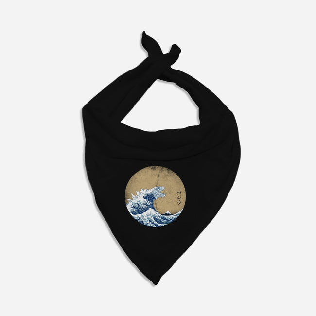 Hokusai Gojira-cat bandana pet collar-Mdk7