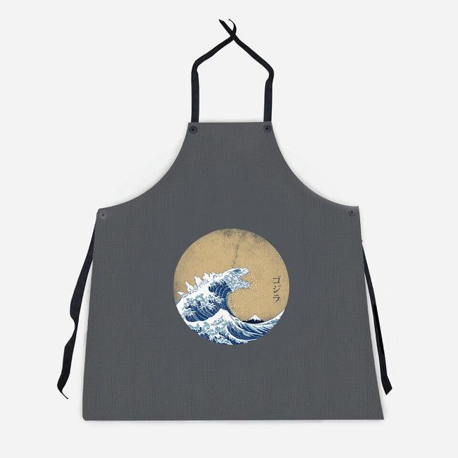 Hokusai Gojira-unisex kitchen apron-Mdk7
