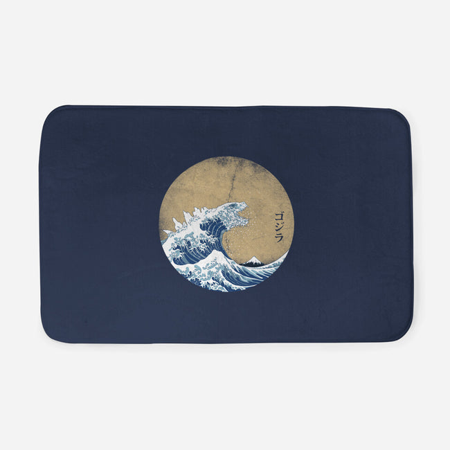 Hokusai Gojira-none memory foam bath mat-Mdk7