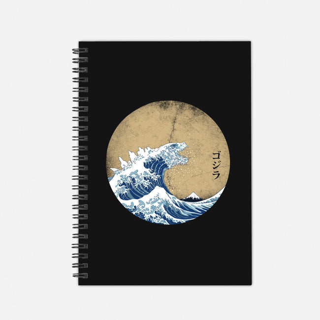 Hokusai Gojira-none dot grid notebook-Mdk7