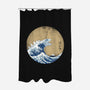 Hokusai Gojira-none polyester shower curtain-Mdk7