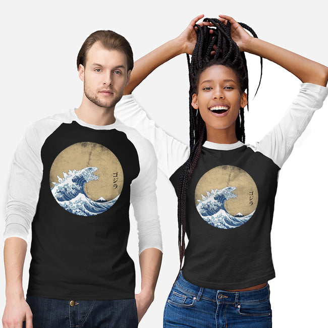 Hokusai Gojira-unisex baseball tee-Mdk7